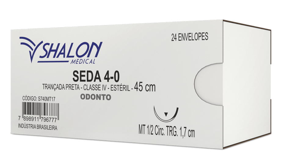Fio de Sutura Estéril Agulhado Seda 4-0 - Shalon Medical