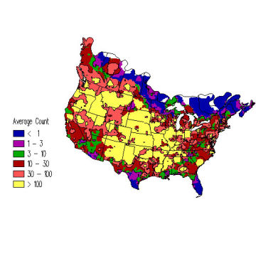 Mallard winter distribution map