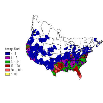 Turkey Vulture winter distribution map