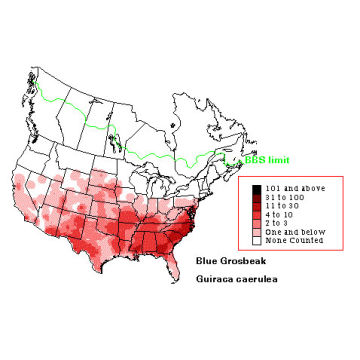 Blue Grosbeak distribution map