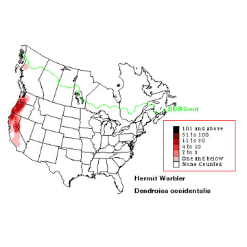 Hermit Warbler distribution map