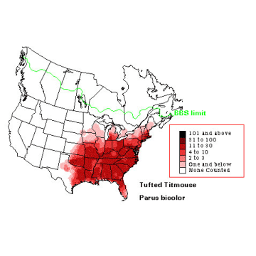 Tufted Titmouse distribution map