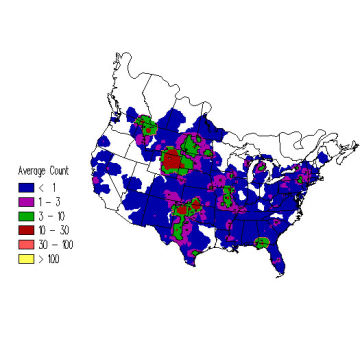 Wild Turkey winter distribution map