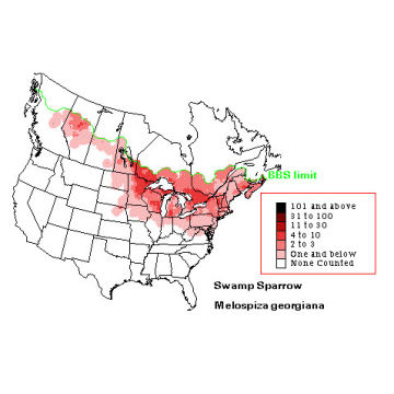 Swamp Sparrow distribution map