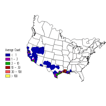 White-faced Ibis winter distribution map