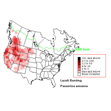 Lazuli Bunting distribution map