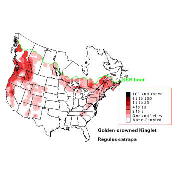 Golden-crowned Kinglet distribution map