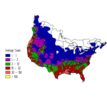 Killdeer winter distribution map
