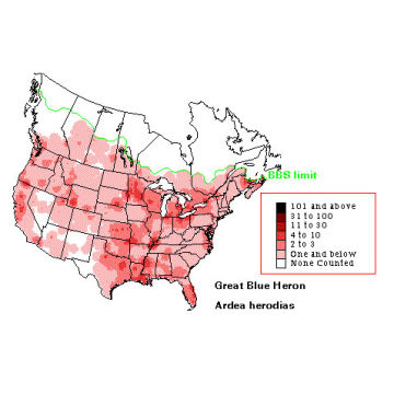 Great Blue Heron distribution map