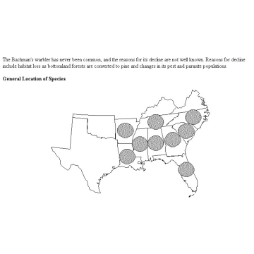 Bachman's Warbler distribution map