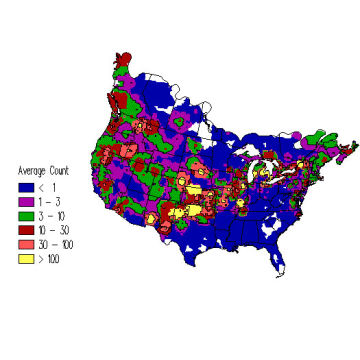 Common Merganser winter distribution map