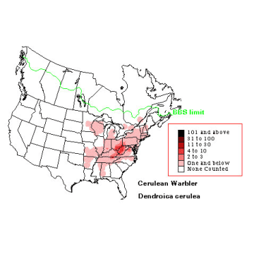 Cerulean Warbler distribution map