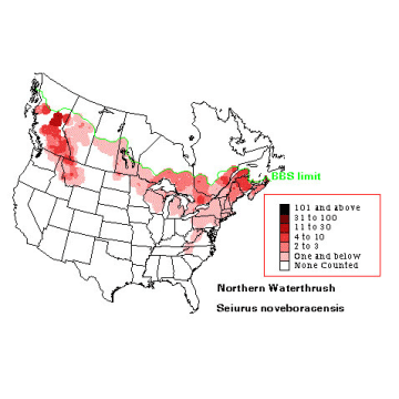 Northern Waterthrush distribution map
