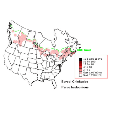 Boreal Chickadee distribution map