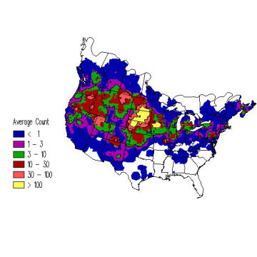 Ring-necked Pheasant winter distribution map