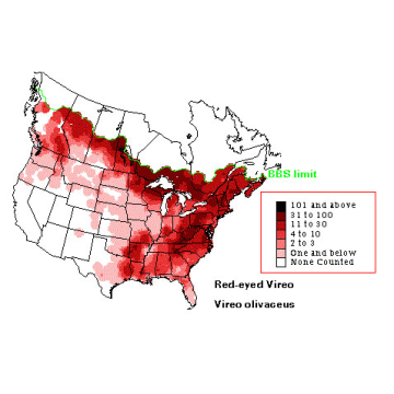 Red-eyed Vireo distribution map