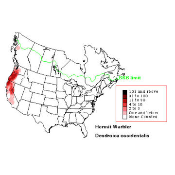 Hermit Warbler distribution map