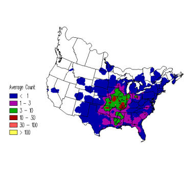 Red-headed Woodpecker winter distribution map