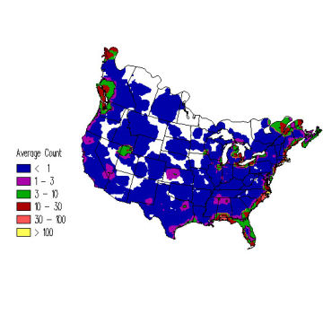 Red-breasted Merganser winter distribution map