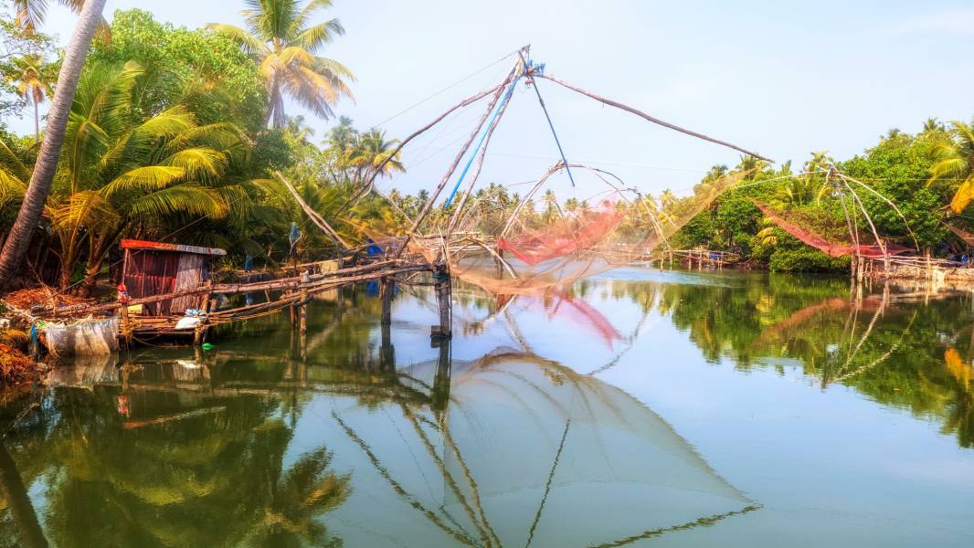Chinese fishing nets in Cochin India
