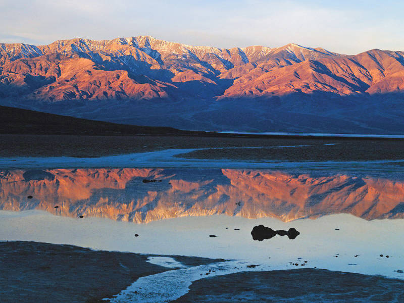 Badwater Springs at sunrise Death Valley National Park
