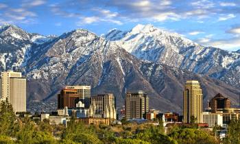 a view of a snow covered mountain