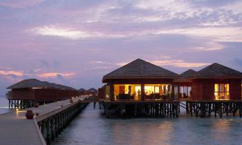a wooden pier next to a body of water