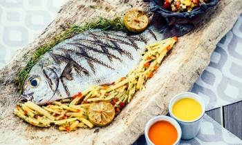 a close up of food on a table