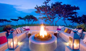 Fire pit at dusk