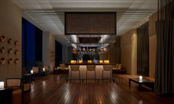 a room filled with furniture and a fireplace