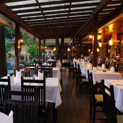 a dining table in a restaurant