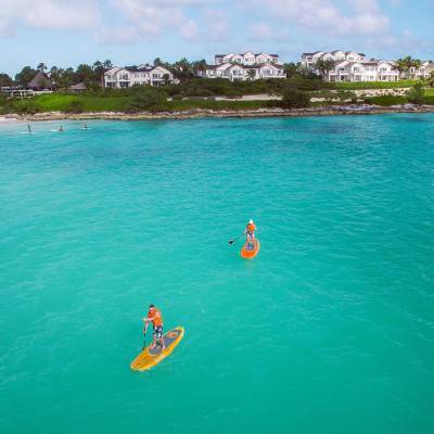 a group of people swimming in a body of water