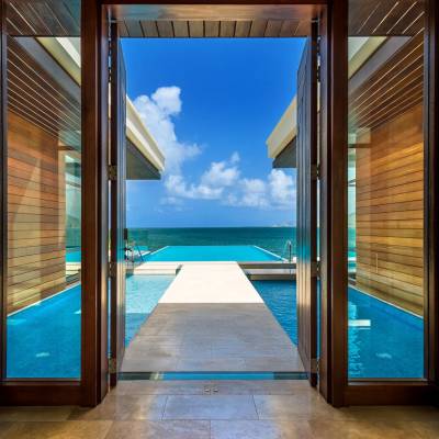 a view of a pool of water