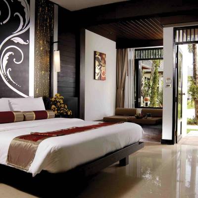 a double bed in a room