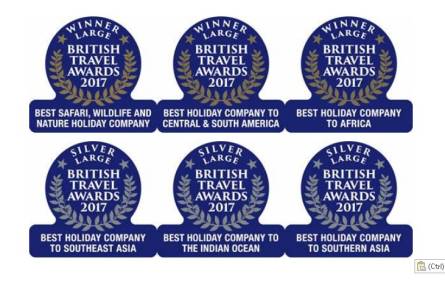 British Travel Awards, Hayes & Jarvis, 2017