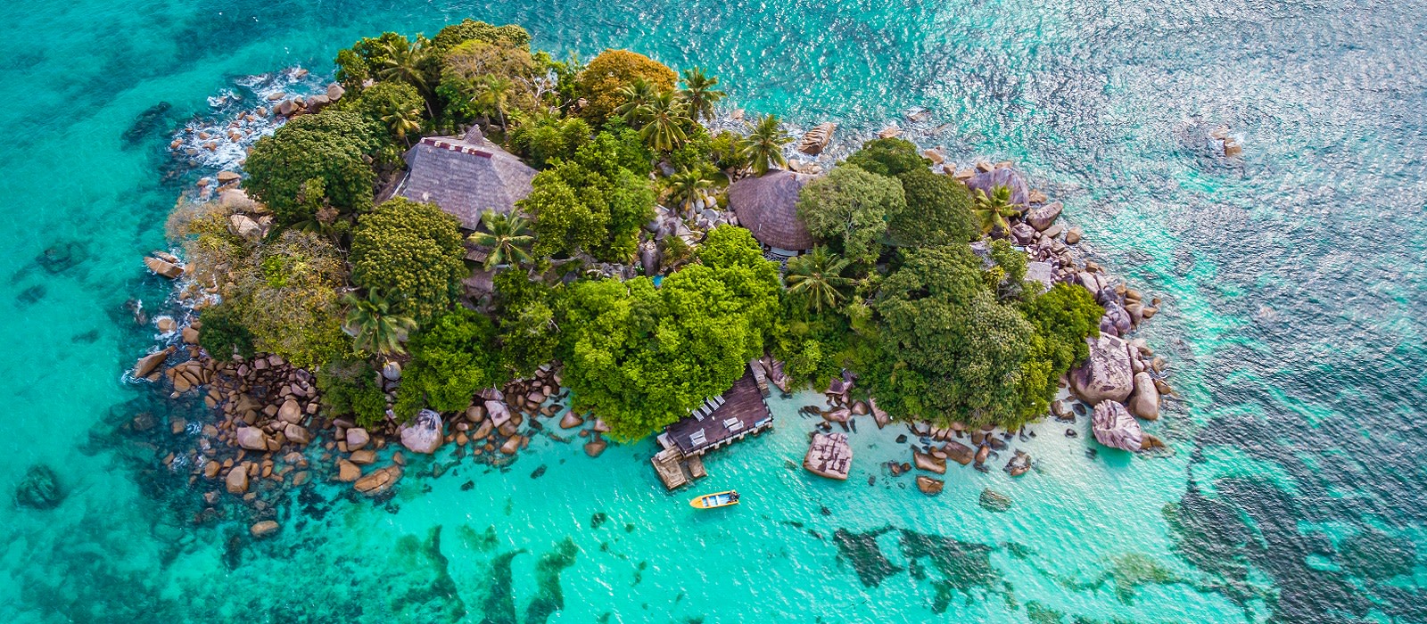 Praslin tropical island Seychelles, drone view above st piere island Seychelles Seychelles beach holiday: Praslin tropical island Seychelles, drone view above st piere island Seychelles