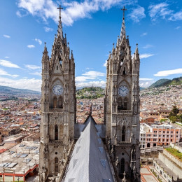 View of the towers of the Basilica in Quito, Ecuador, South America, shutterstock_245776240
