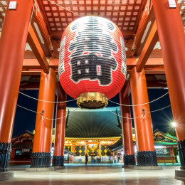Large Red Lantern at Sensoji Temple in Tokyo