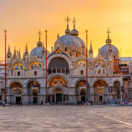 View of Basilica di San Marco and on piazza San Marco in Venice, Italy, Europe