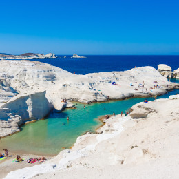 Sarakiniko Strand, Milos, Griechenland