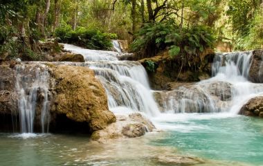 Waterfalls near Luang Prabang, Laos, Asia