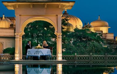 Guest enjoying dinner at Oberoi Udaivilas Udaipur, India