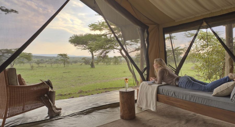 Kenya Tours - Naboisho Camp Masai Mara Guest bedroom tent Interior