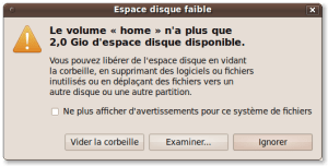 Espace disque faible idkhyt - Eugenol