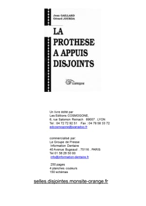 Livre prothese a appuis disjoints tfrqqm - Eugenol