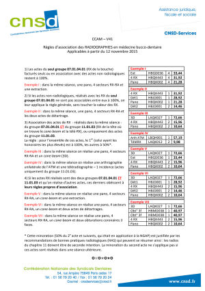 Regles ccam association des radiographies rrfsdy - Eugenol