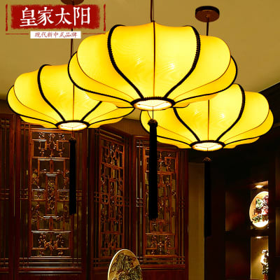 Chinese cloth painted antique chandelier modern minimalist bedroom study terrace font b lantern b font chandelier fqwjjw - Eugenol