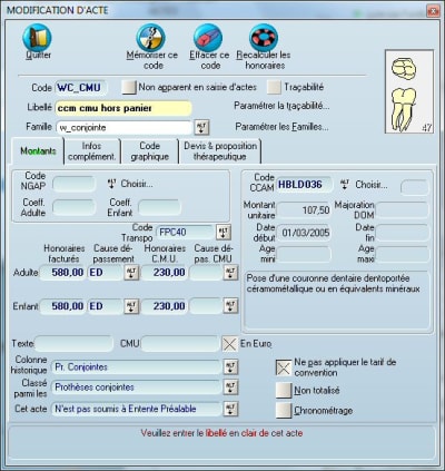 Parametrage 15 ccm cmu a3bmjs - Eugenol