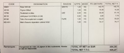 Reparation turbine2 t60mq7 - Eugenol