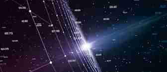 A digital rendering of a starry night sky with interconnected nodes and lines forming a network pattern on the left. Several numerical values are scattered throughout the image against a dark backdrop, creating an impression of data points or constellations.